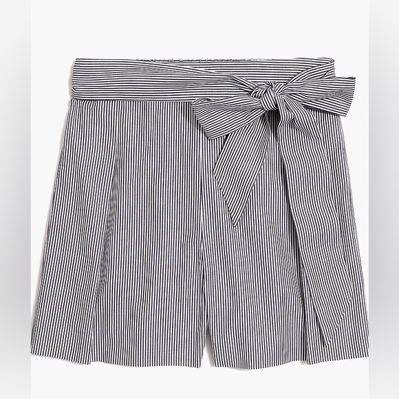 J. by J.CREW Blue White Oxford Striped Tie Waist Shorts size 6 Cotton - Picture 3 of 11